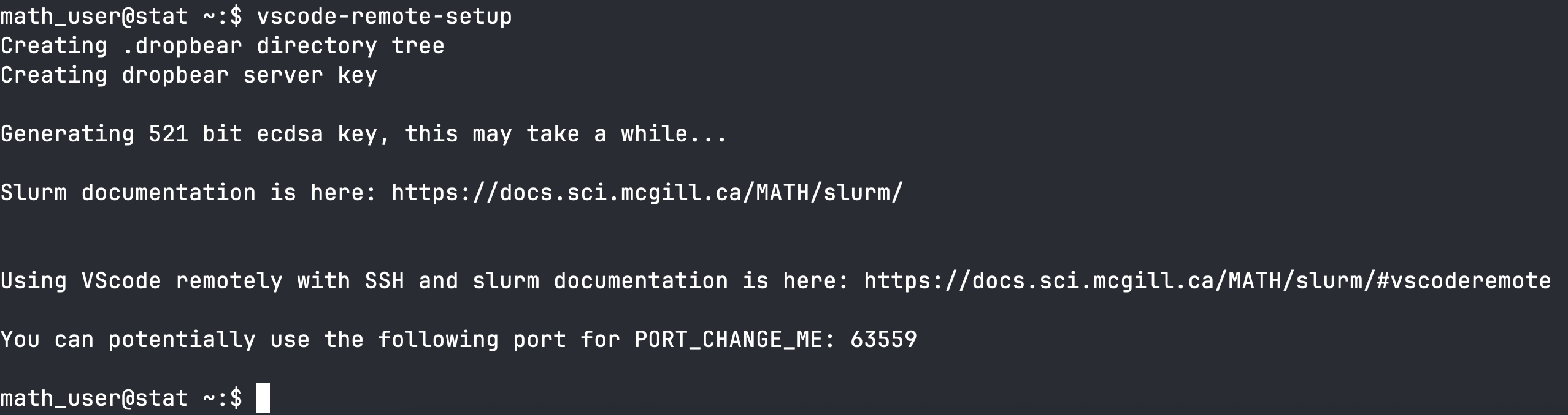 Sample output